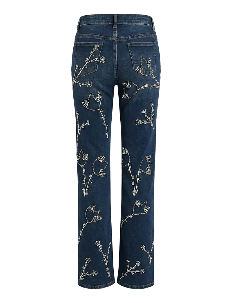 OW Collection - NOVA Embellished Denim Jeans - straight jeans - dark wash - 2