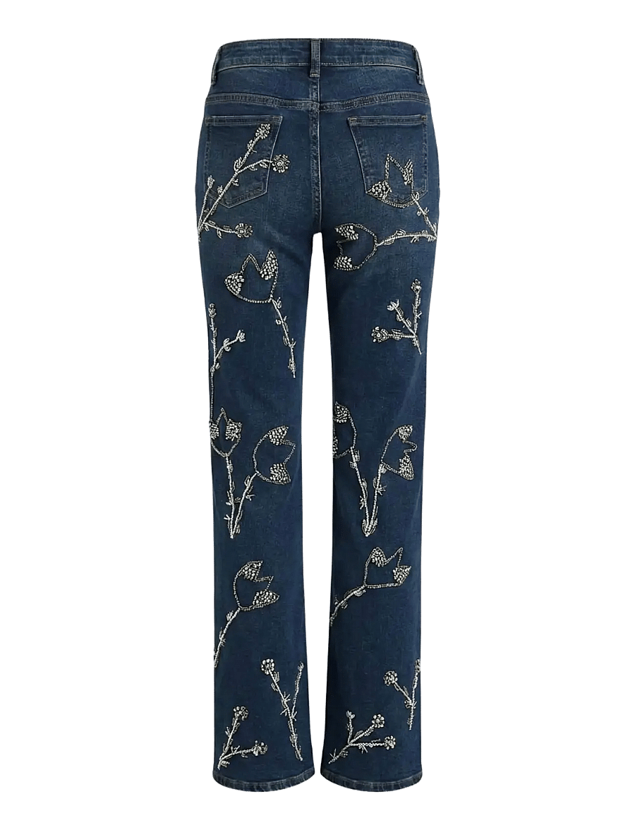 OW Collection - NOVA Embellished Denim Jeans - raka jeans - dark wash - 2