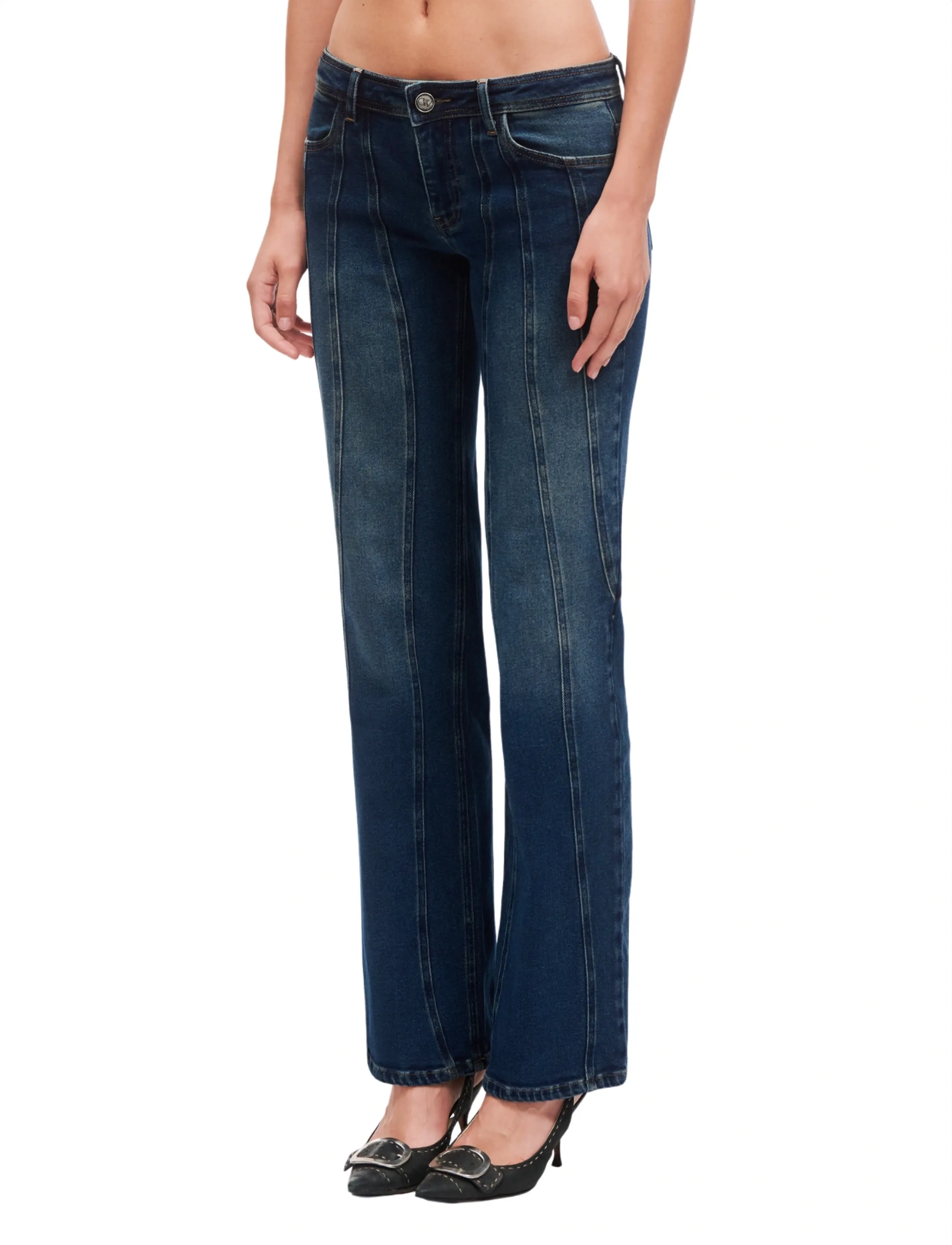 OW Collection Nova Embellished Denim Jeans dam – bild 2