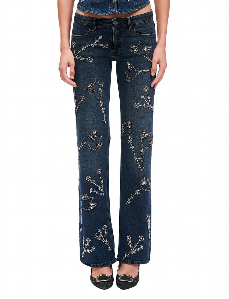 OW Collection - NOVA Embellished Denim Jeans - straight jeans - dark wash - 3