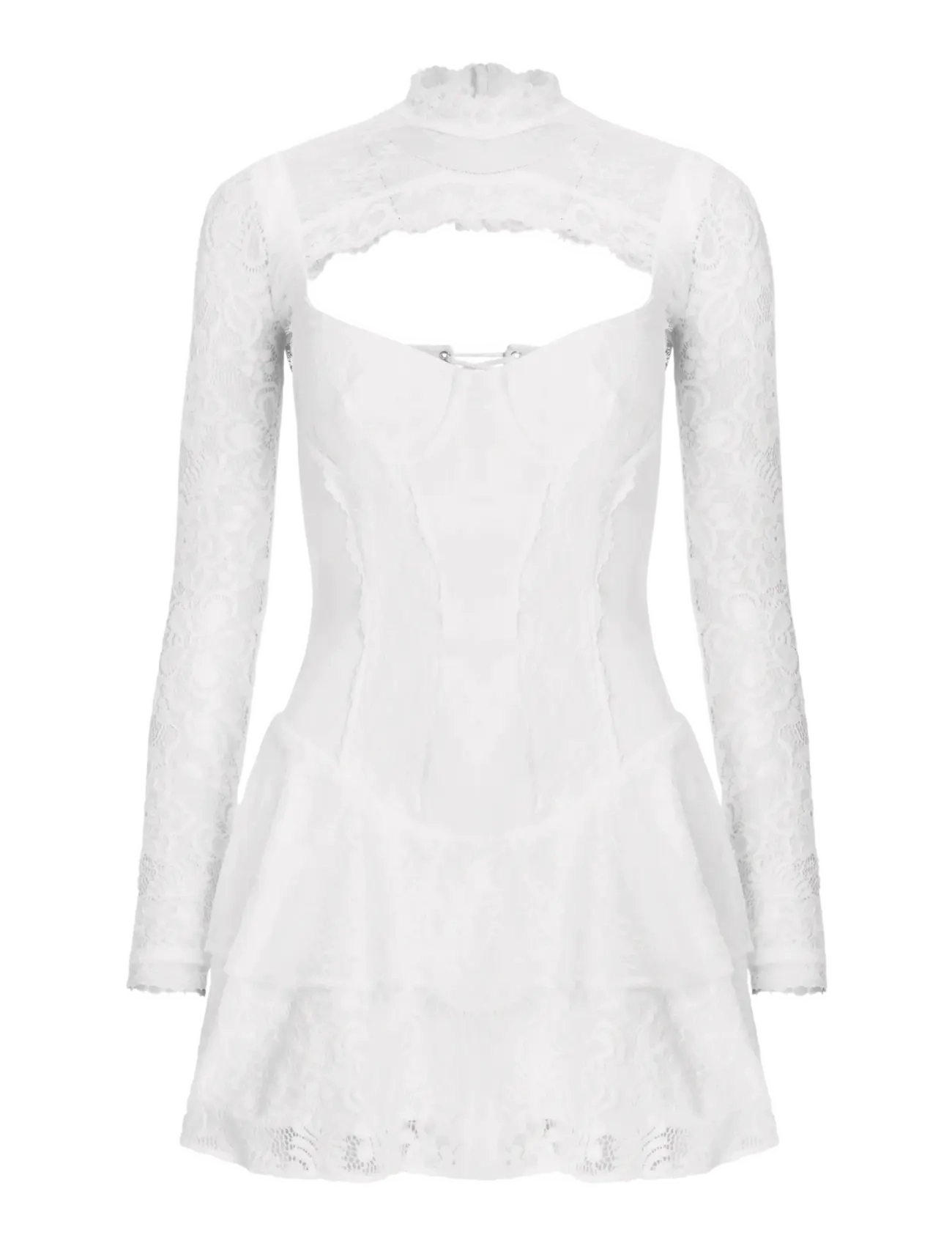 OW Collection NORI Corset Mini Dress (2-piece) - OW Collection - WHITE / white