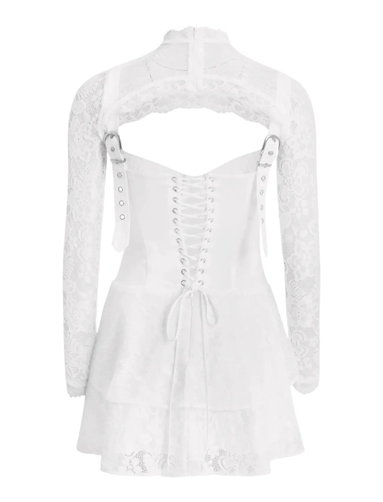 OW Collection - NORI Corset Mini Dress (2-piece) - konfirmation - white - 2