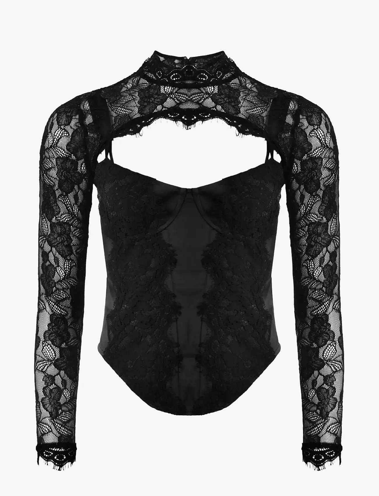 OW Collection BRISA Corset Top (2-piece) - OW Collection - BLACK / black