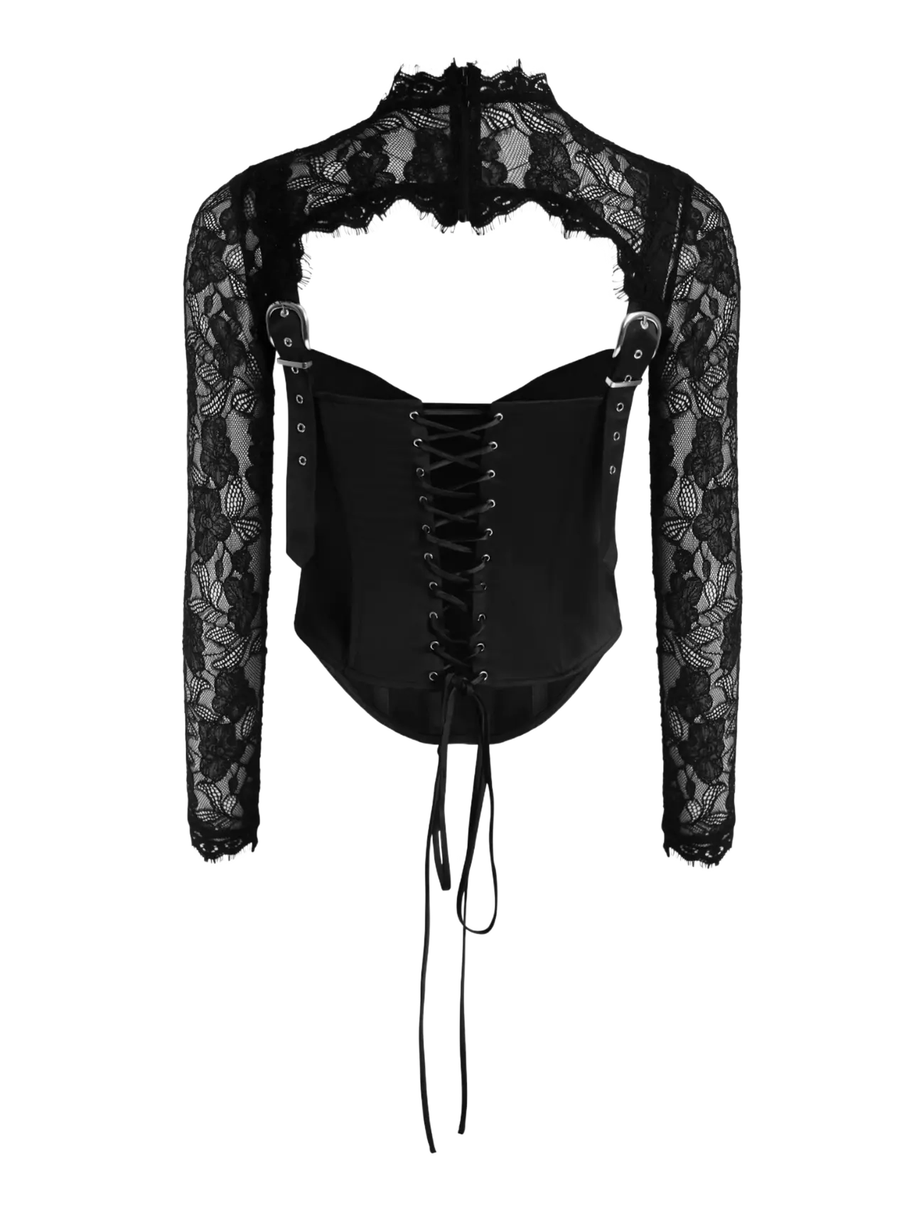 OW Collection - BRISA Corset Top (2-piece) - langärmlige tops - black - 2