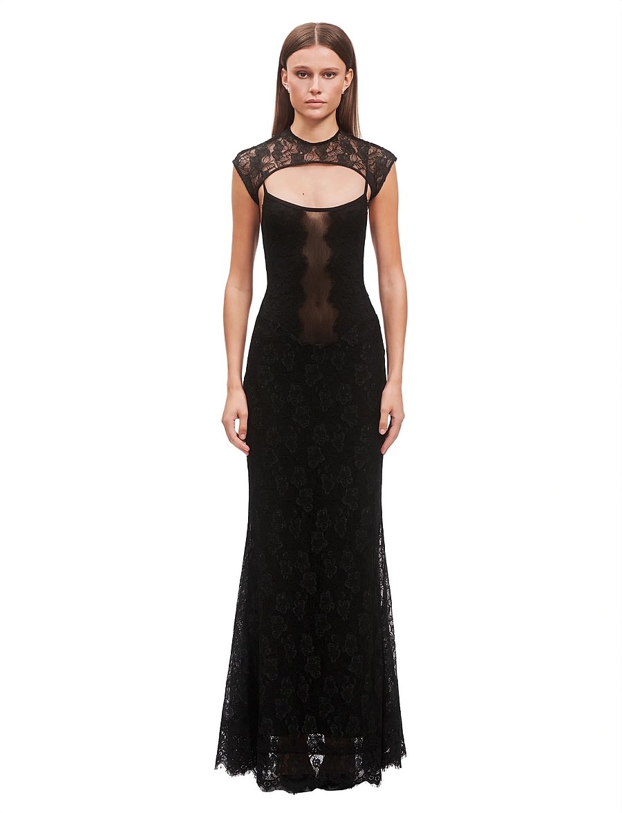 OW Collection - BRISA Maxi Dress (2-piece) - aftonklänningar - black - 0