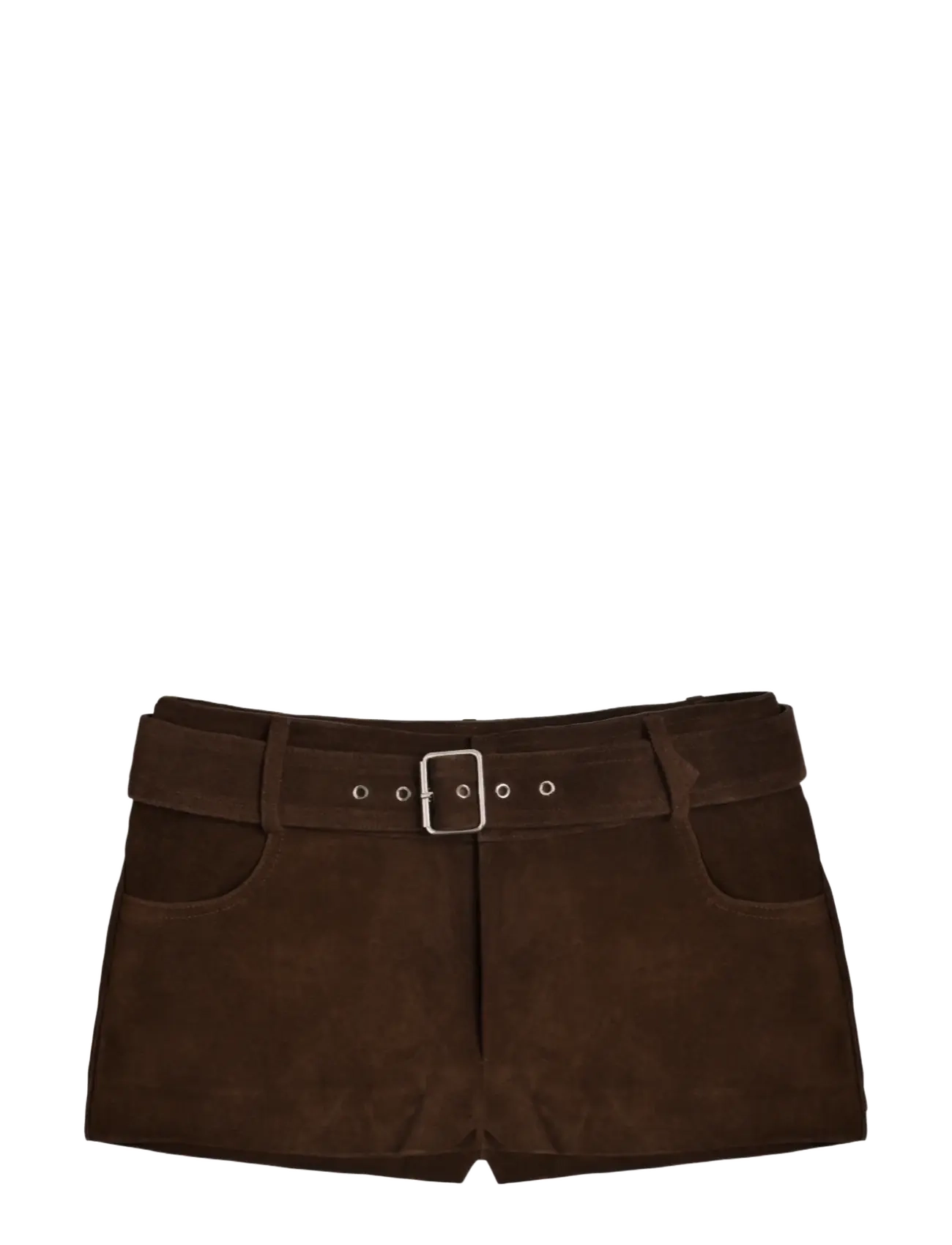 OW Collection ZADE Mini Shorts - Riided - BROWN / brown