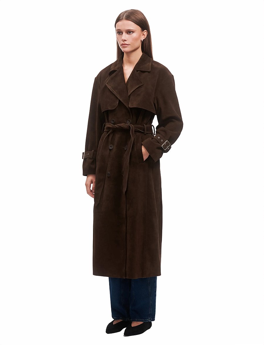 OW Collection - ZADE Trenchcoat - vihmamantlid - brown - 3