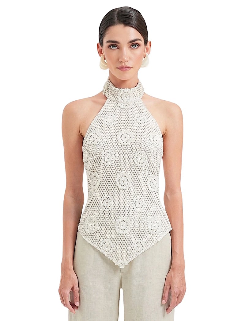 OW Collection - COLLETTE Top - ermalausir toppar - beige - 0