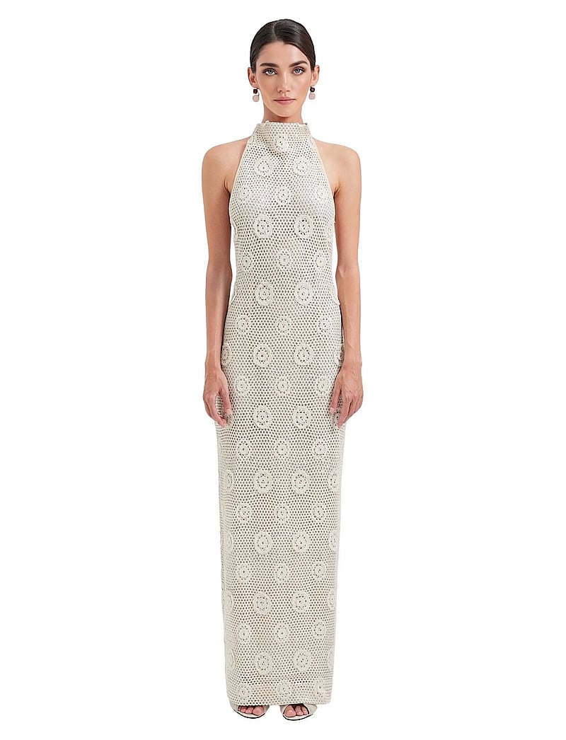 OW Collection - COLLETTE Maxi Dress - aftonklänningar - beige - 0