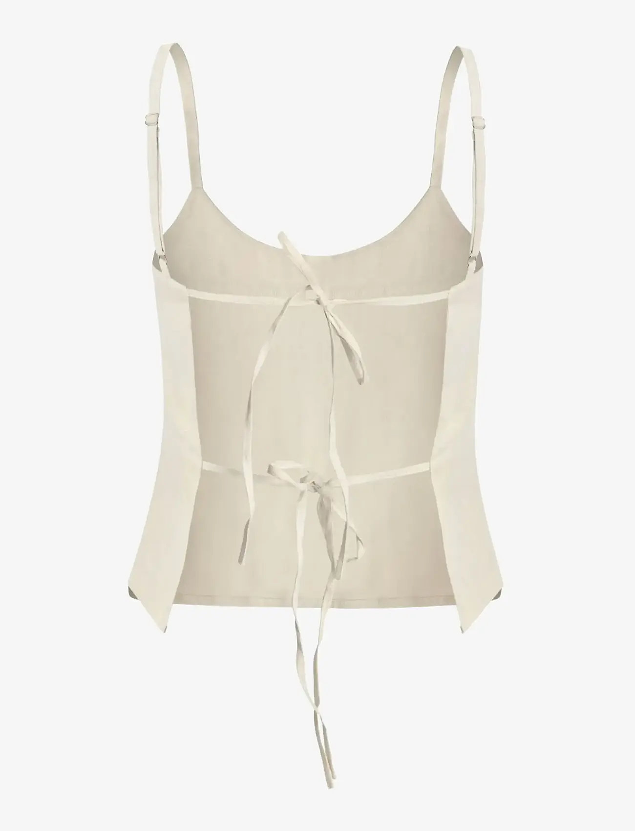 OW Collection - LUMA Tie Top - hihattomat paidat - beige - 2