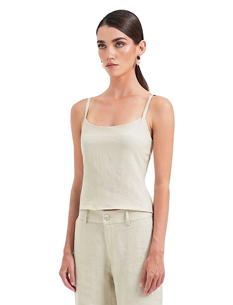 OW Collection - LUMA Tie Top - hihattomat paidat - beige - 3