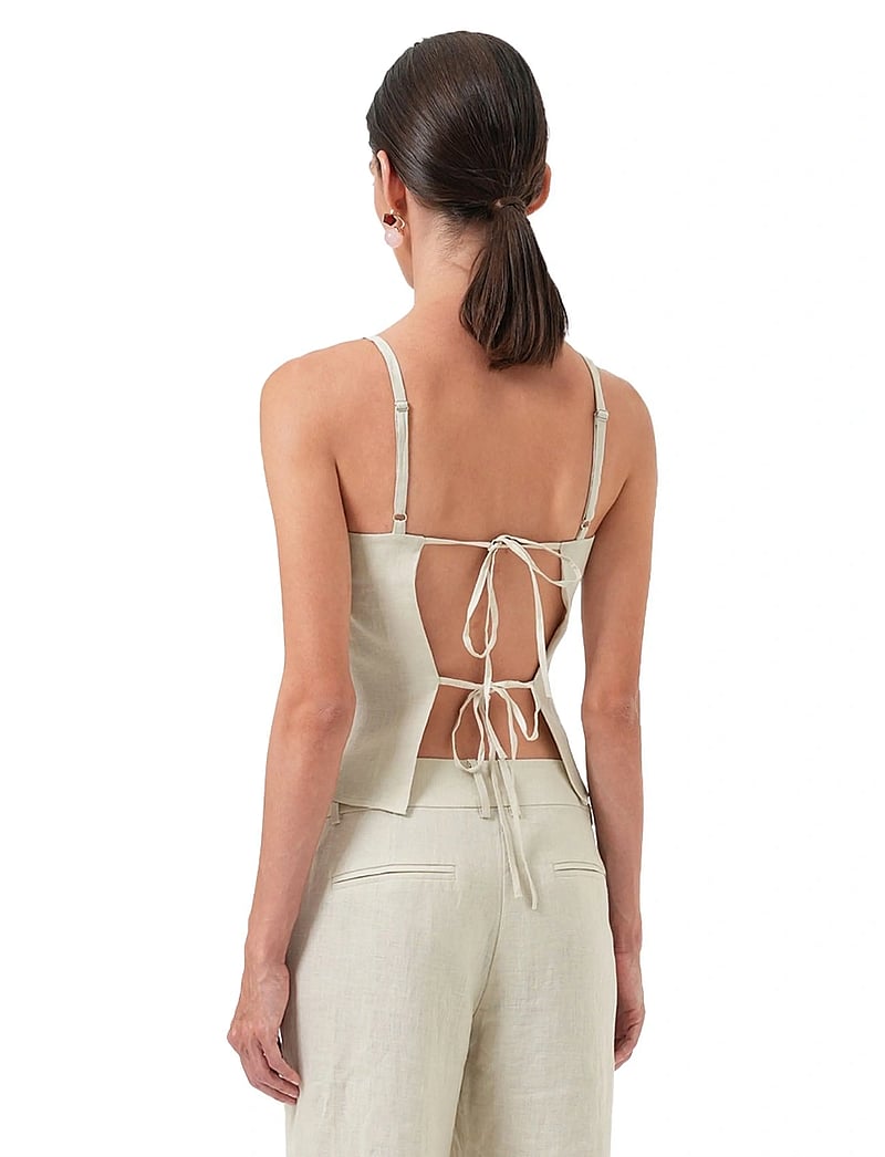 OW Collection - LUMA Tie Top - hihattomat paidat - beige - 4