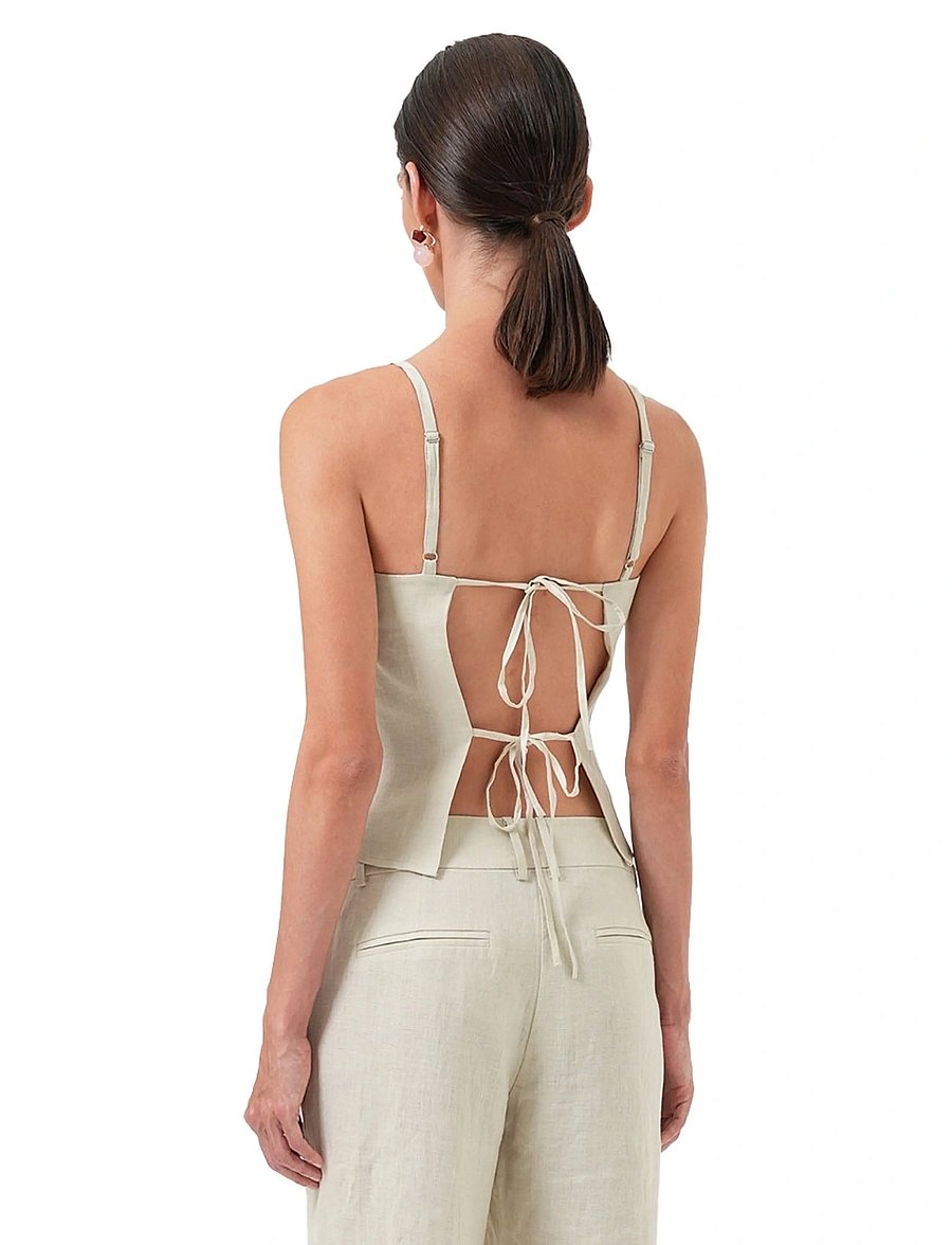 OW Collection - LUMA Tie Top - topid ja varrukateta alussärgid - beige - 4