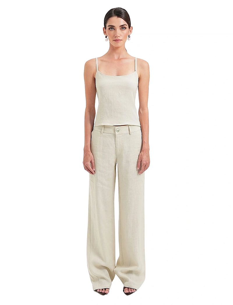 OW Collection - LUMA Tie Top - hihattomat paidat - beige - 5