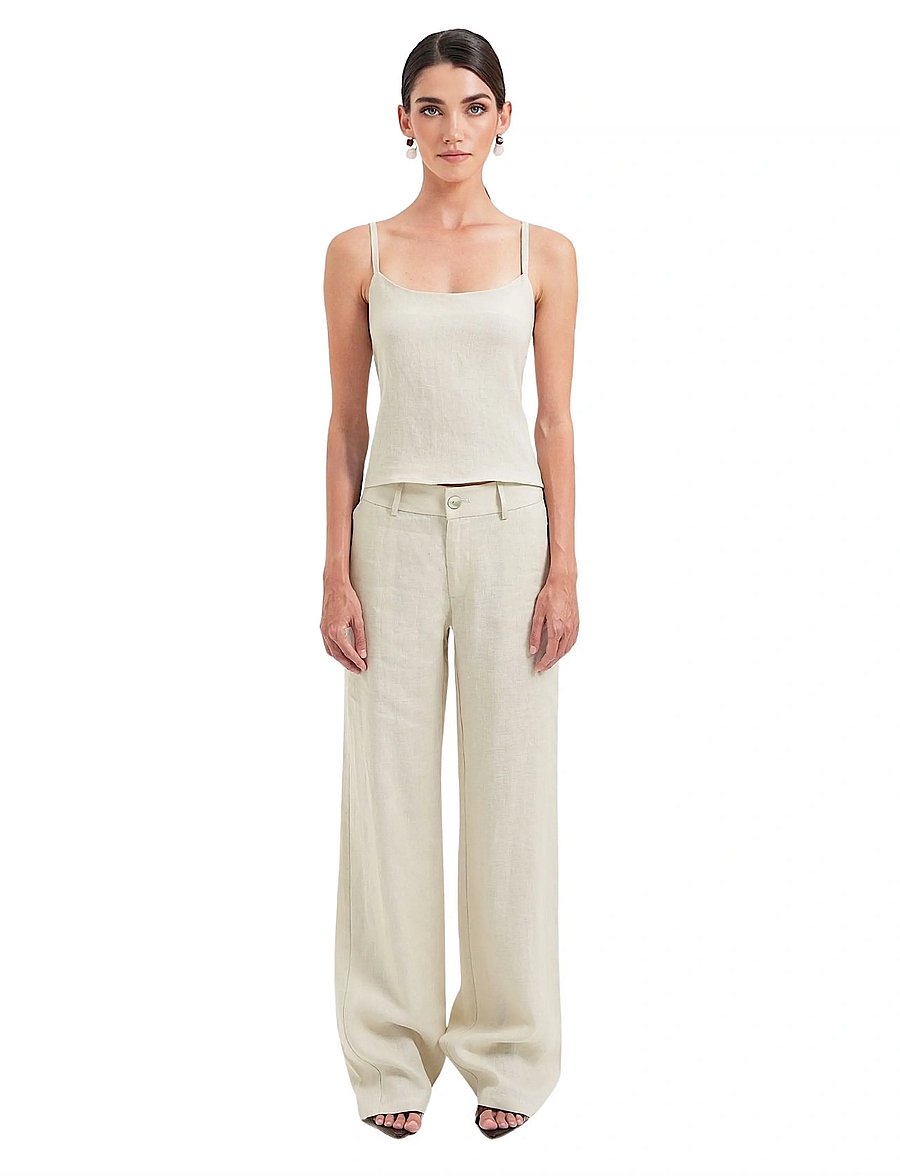 OW Collection - LUMA Tie Top - topid ja varrukateta alussärgid - beige - 5