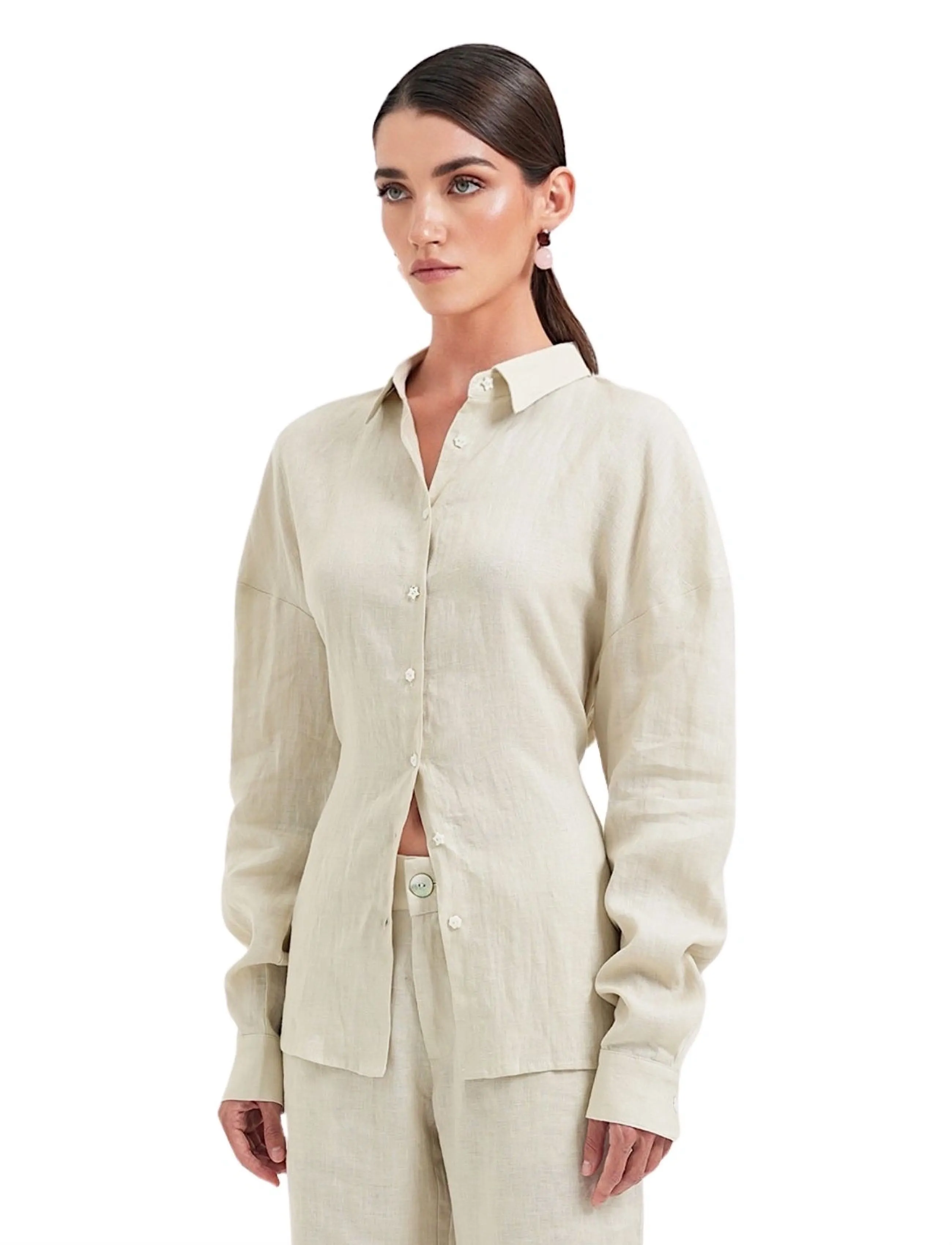 OW Collection - LUMA Shirt - linen shirts - beige - 3