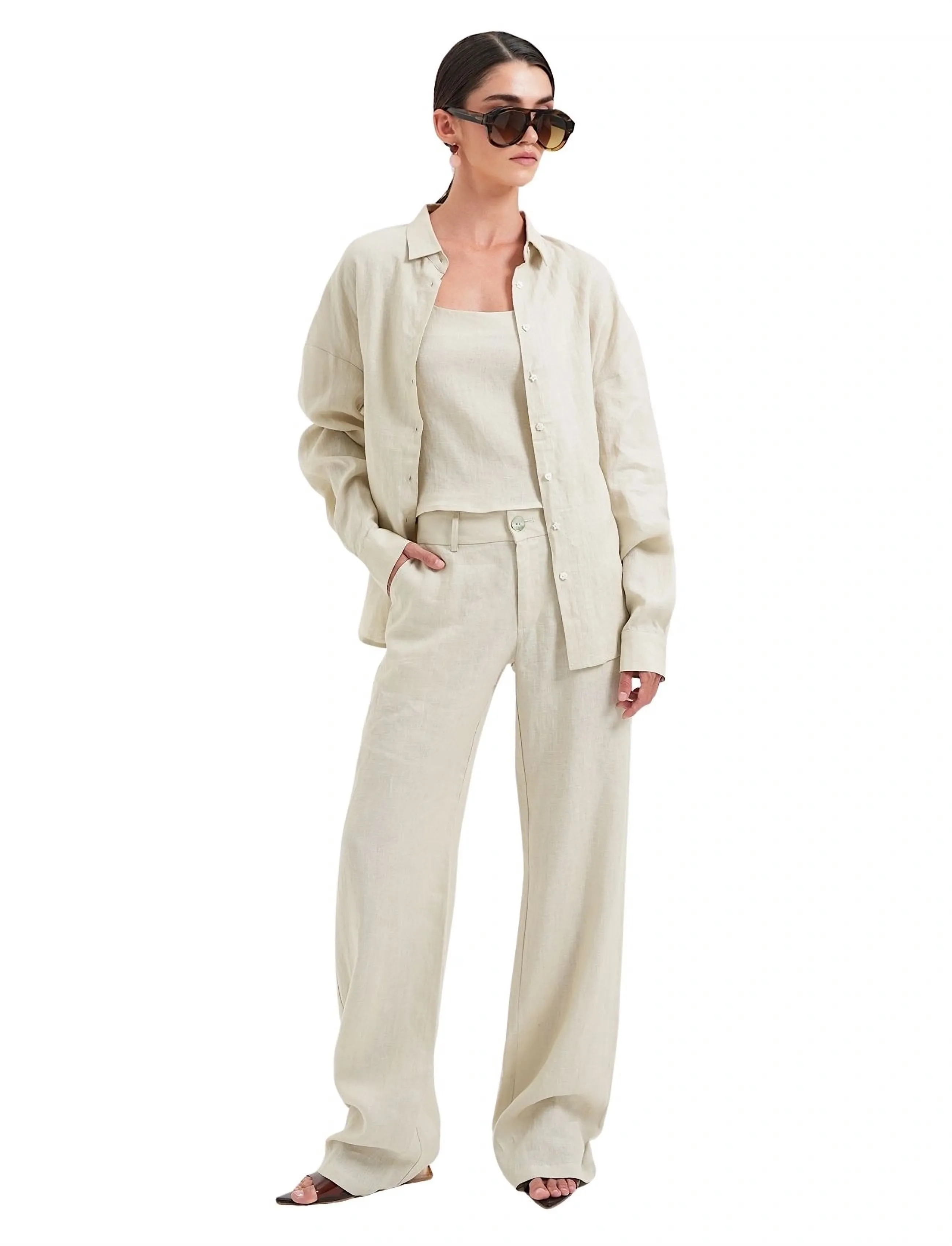 OW Collection - LUMA Shirt - linen shirts - beige - 5