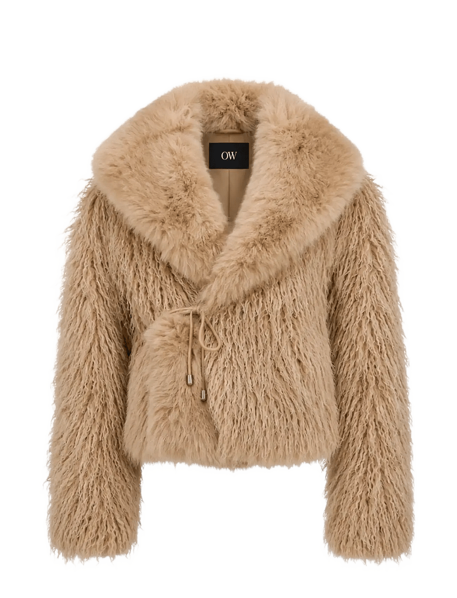OW Collection - ALVA Faux Fur Jacket - tan - 1