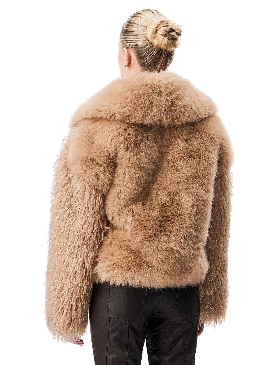 OW Collection - ALVA Faux Fur Jacket - tan - 4