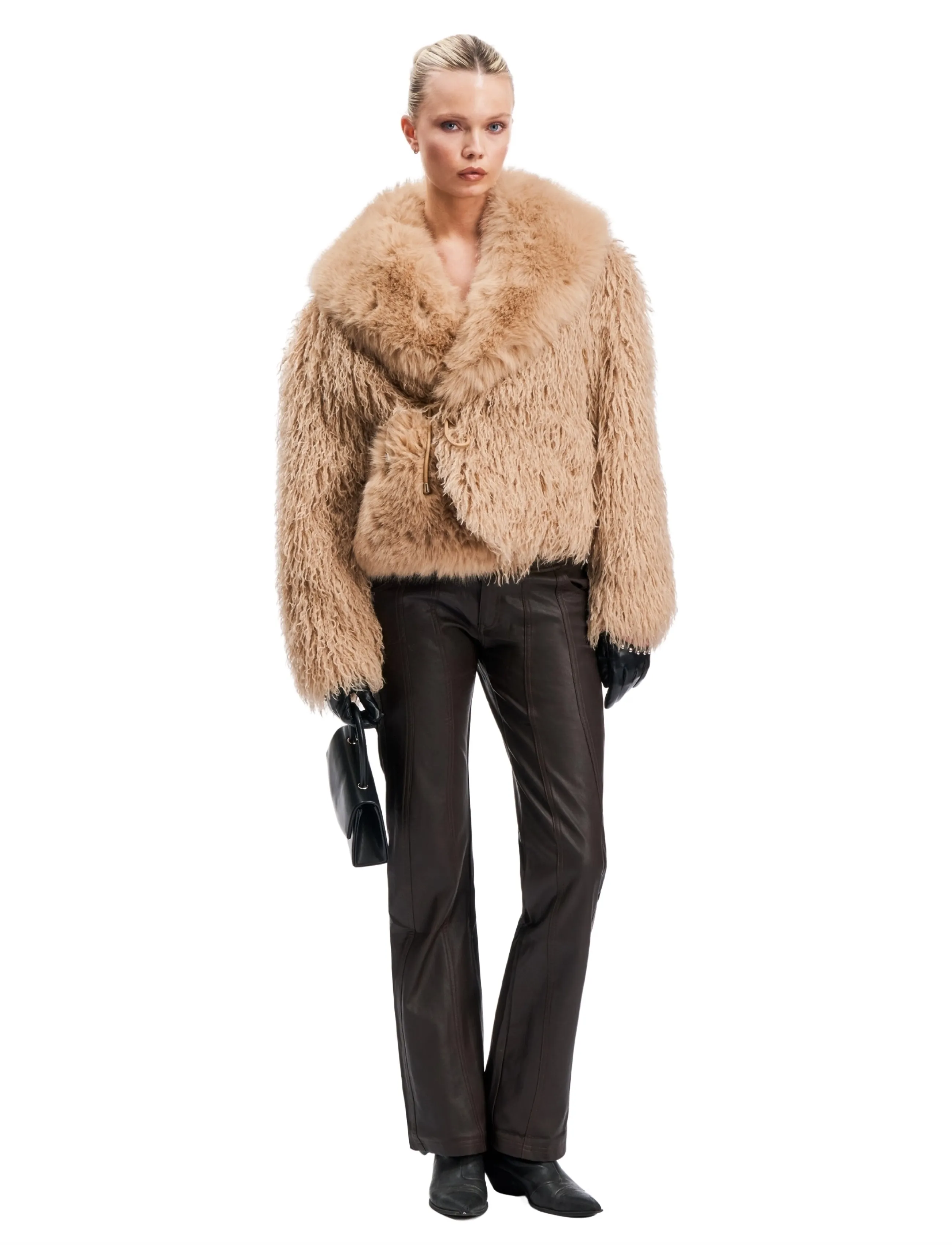 OW Collection - ALVA Faux Fur Jacket - tan - 5