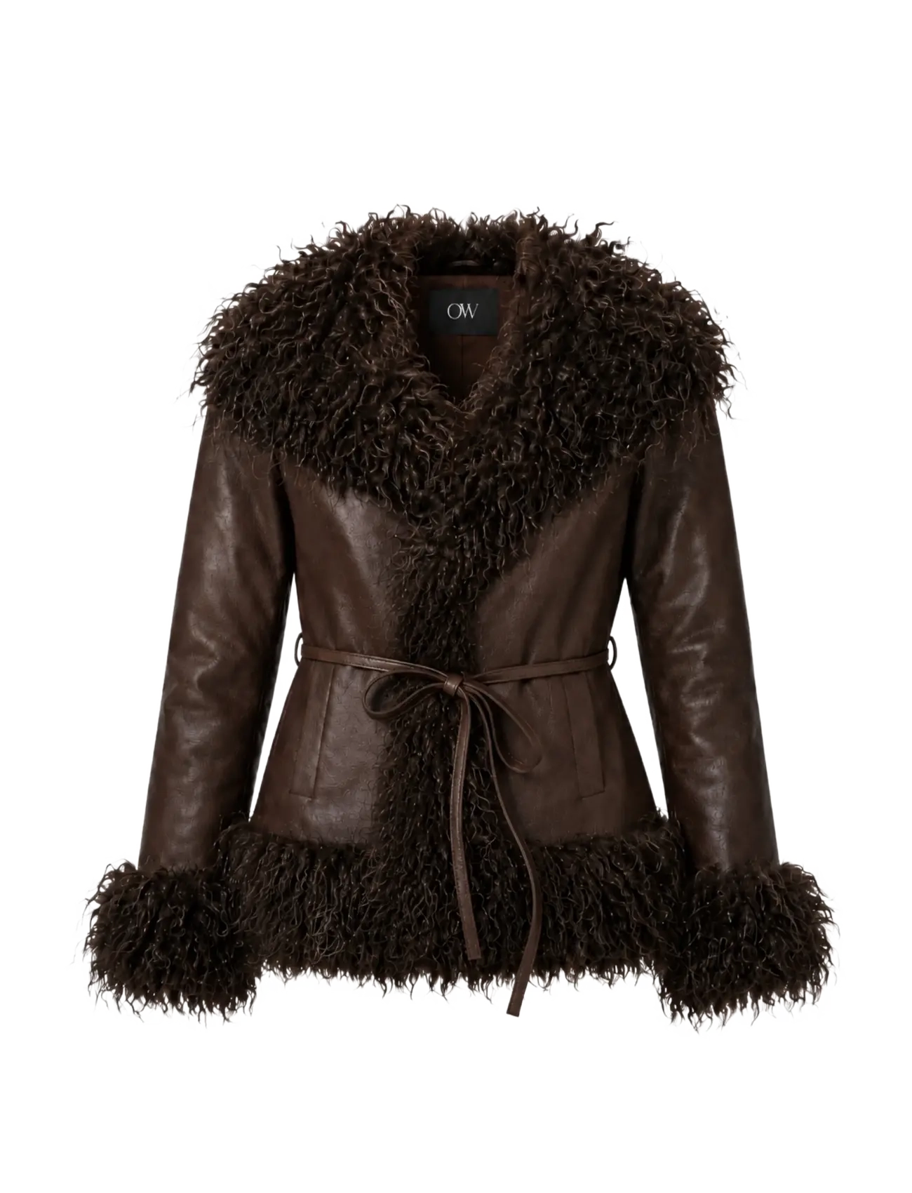 OW Collection - IDUN Faux Fur Jacket - kunstkarusnahk - brown mix - 1