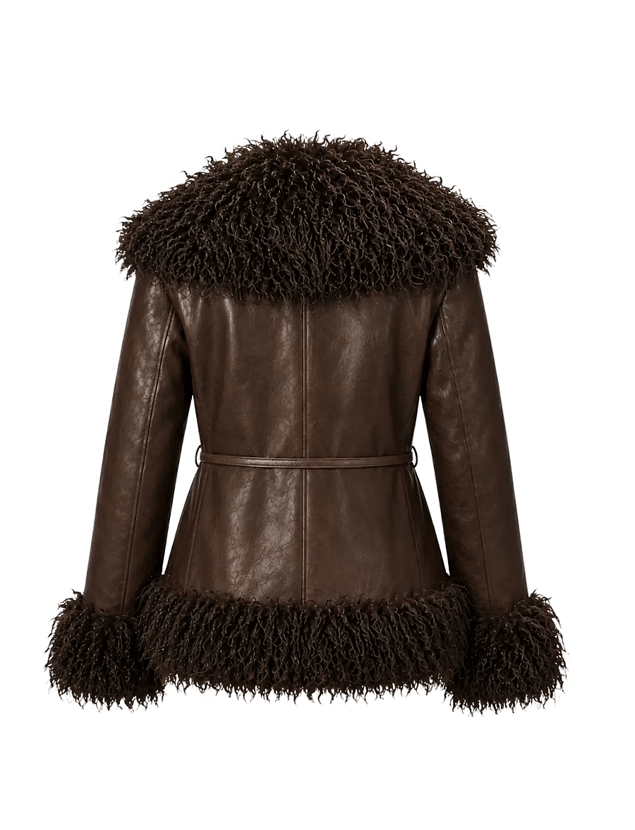 OW Collection - IDUN Faux Fur Jacket - kunstkarusnahk - brown mix - 2