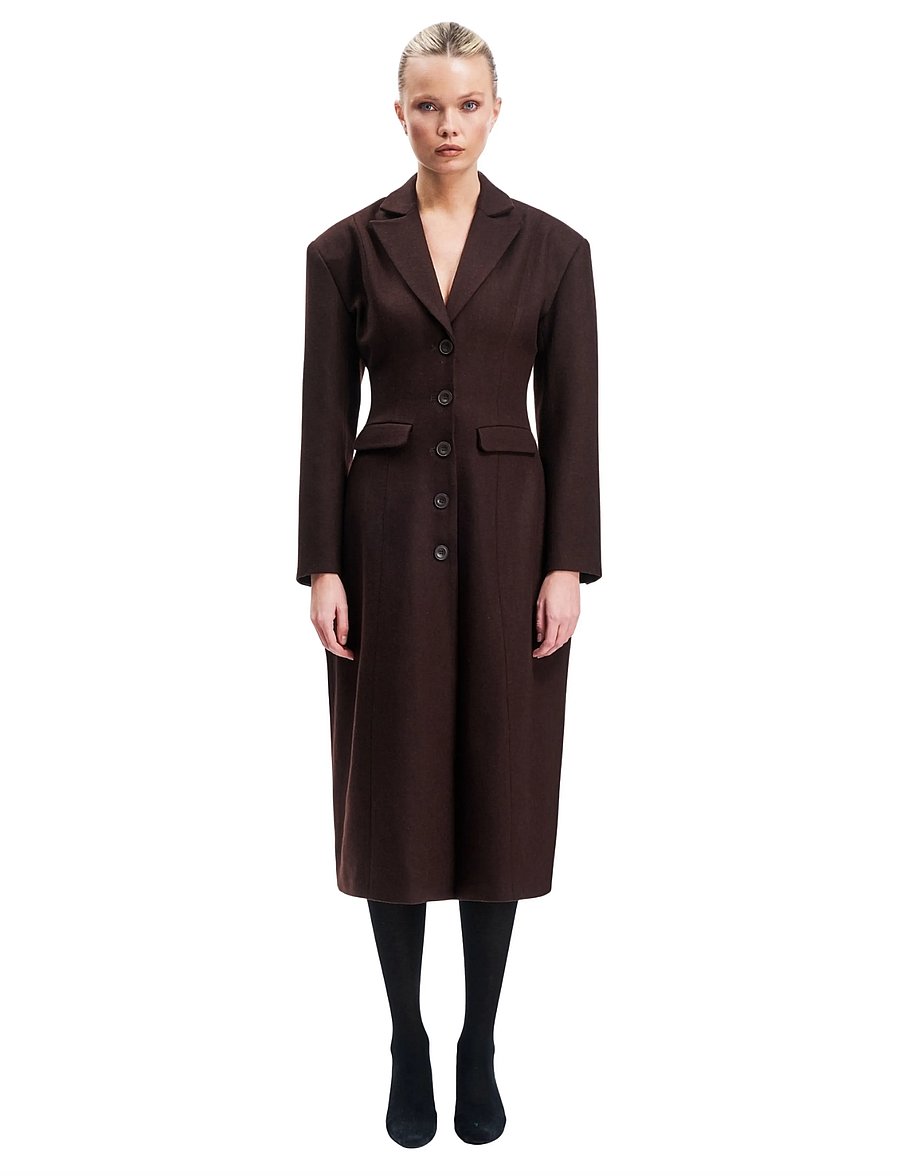 OW Collection - YRSA Wool Coat - talvejoped - tobacco brown - 0
