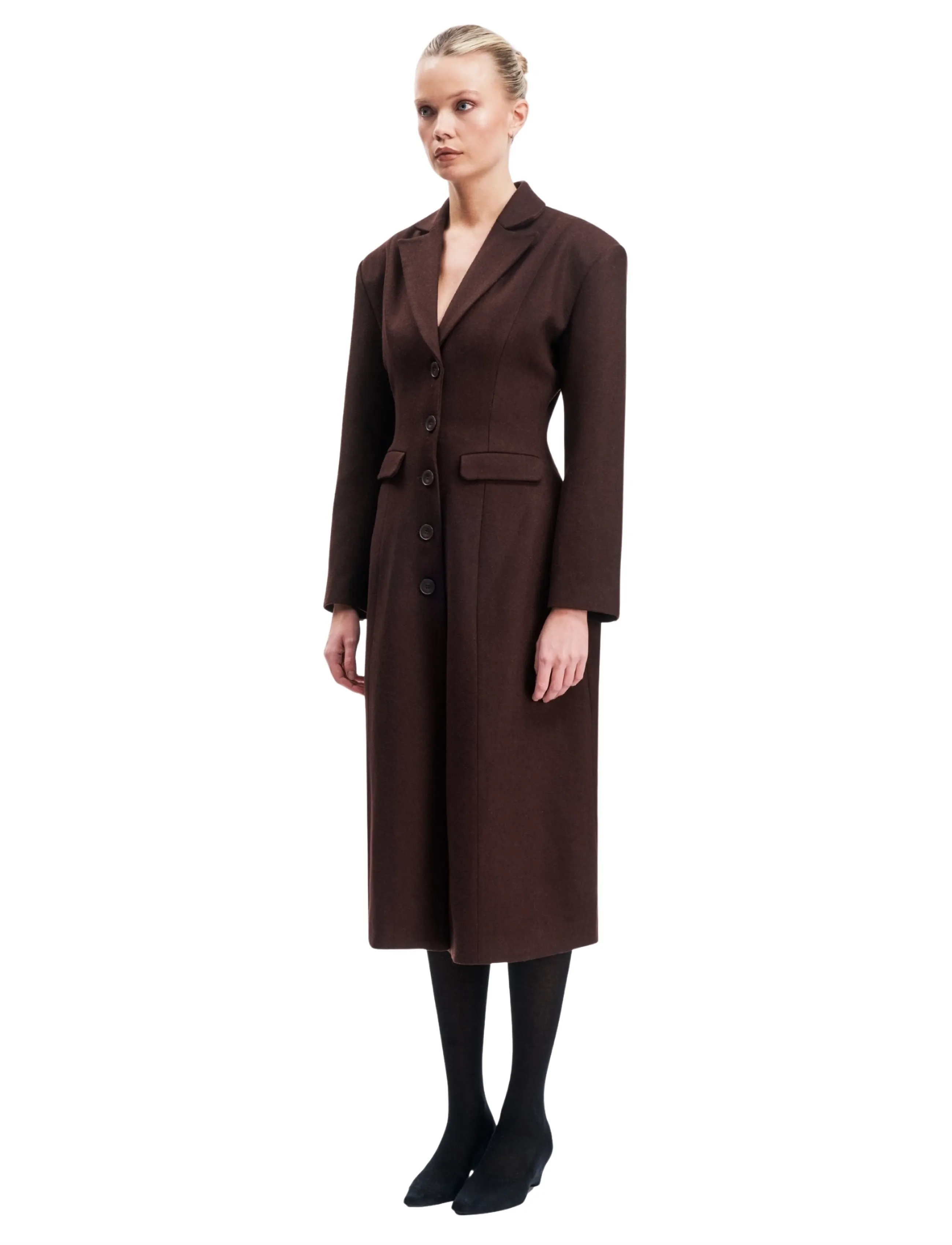 OW Collection - YRSA Wool Coat - talvejoped - tobacco brown - 3