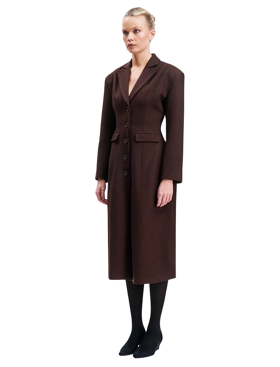 OW Collection - YRSA Wool Coat - talvejoped - tobacco brown - 3