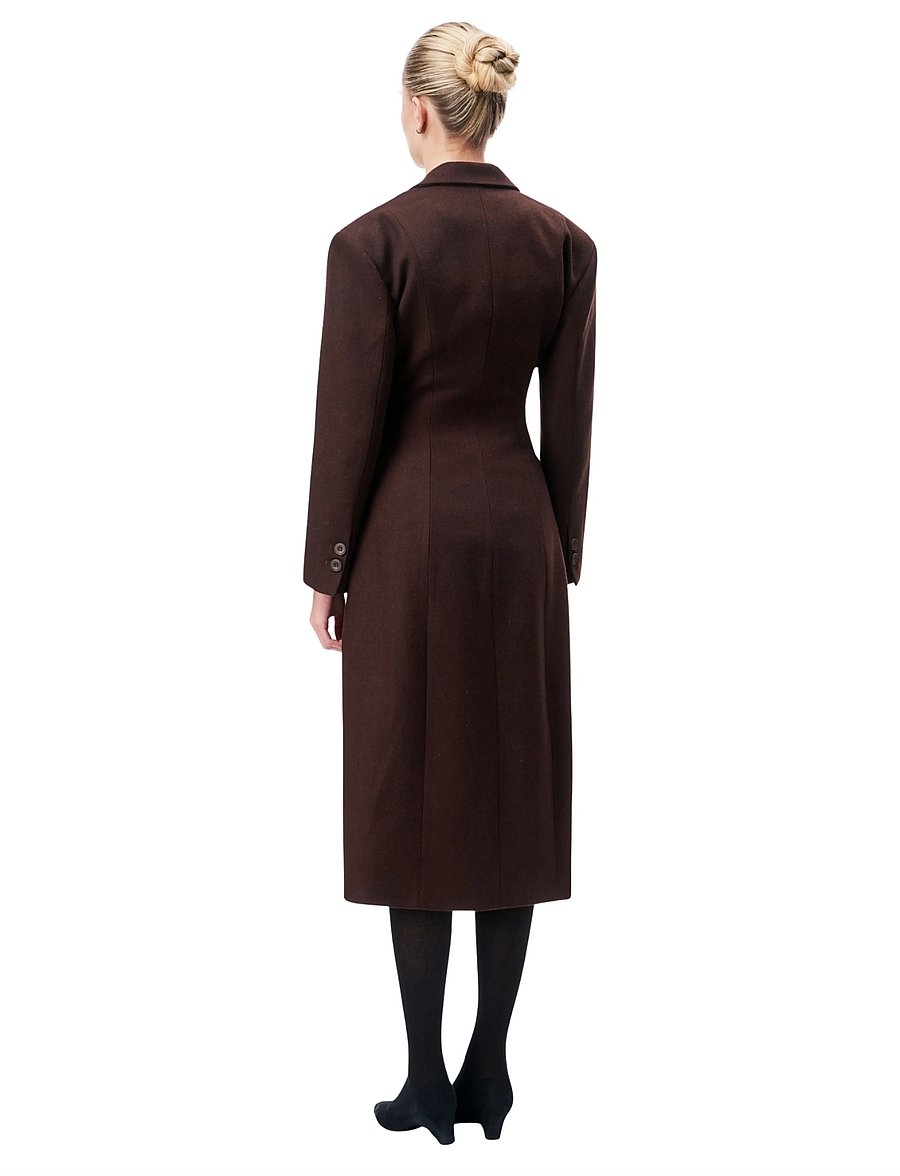 OW Collection - YRSA Wool Coat - talvejoped - tobacco brown - 4