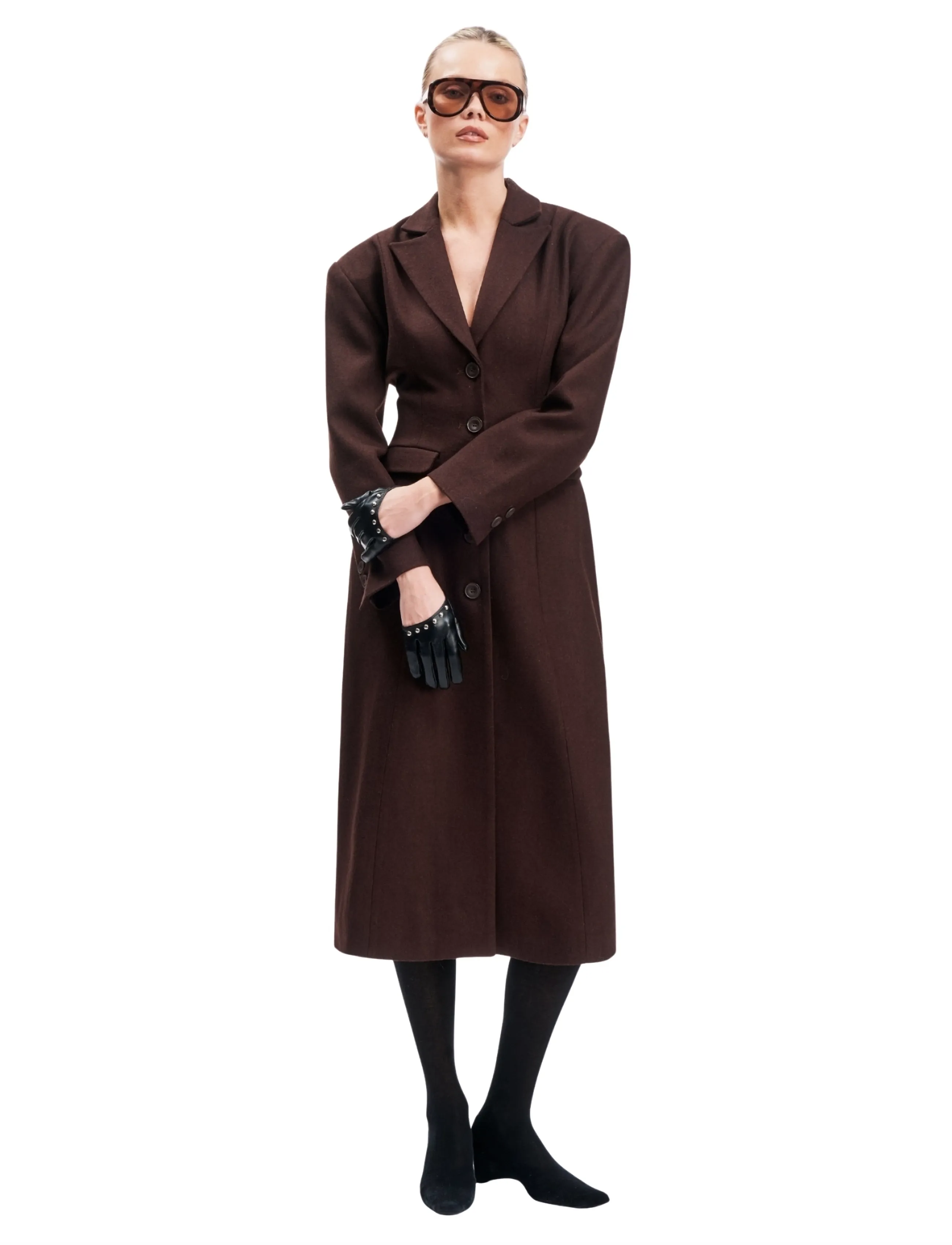 OW Collection - YRSA Wool Coat - talvejoped - tobacco brown - 5