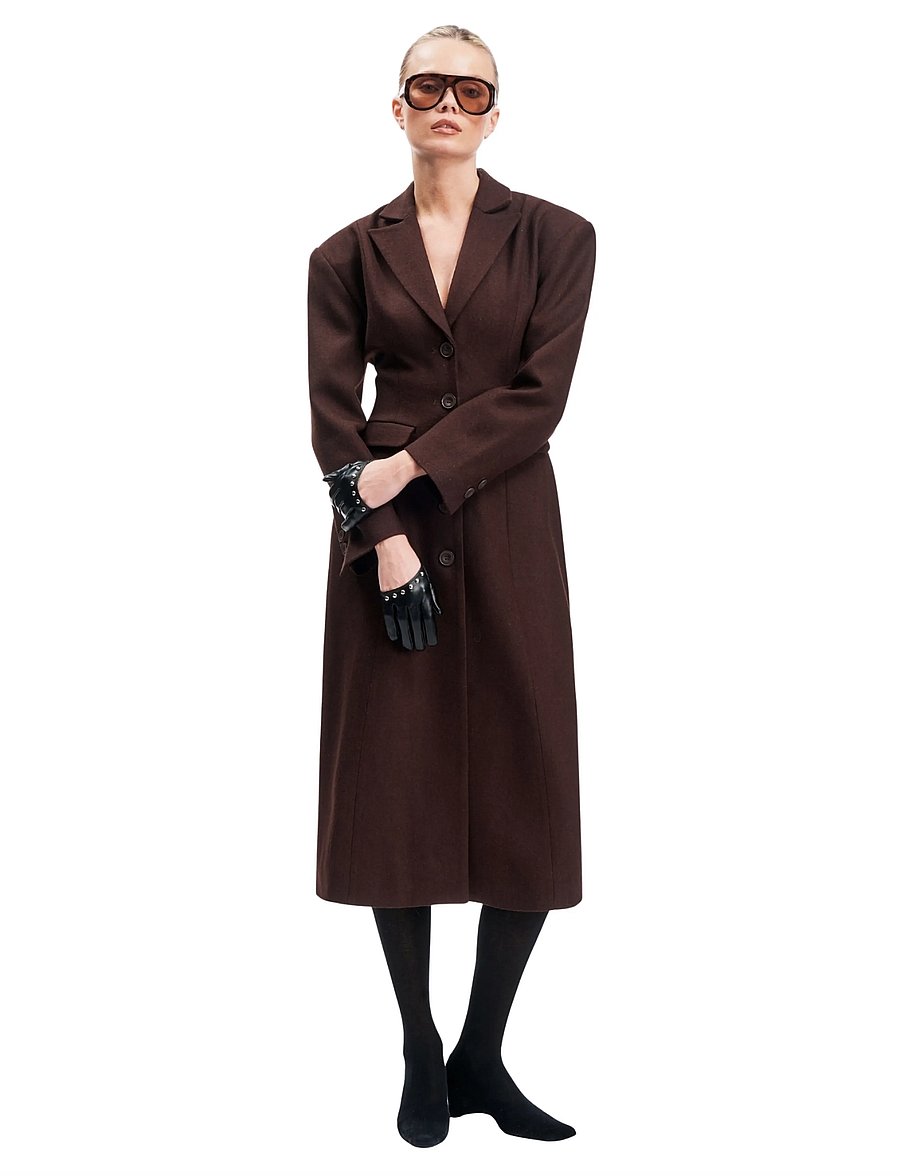 OW Collection - YRSA Wool Coat - talvejoped - tobacco brown - 5