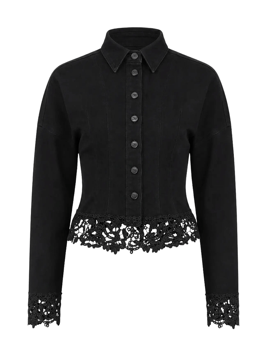 OW Collection - ELDORA Denim Shirt - black - 1