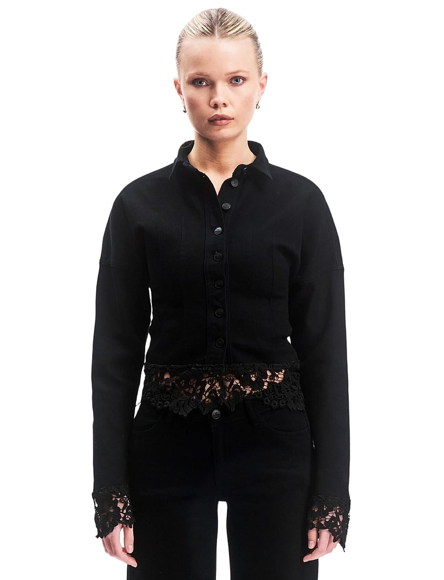 OW Collection - ELDORA Denim Shirt - black - 0