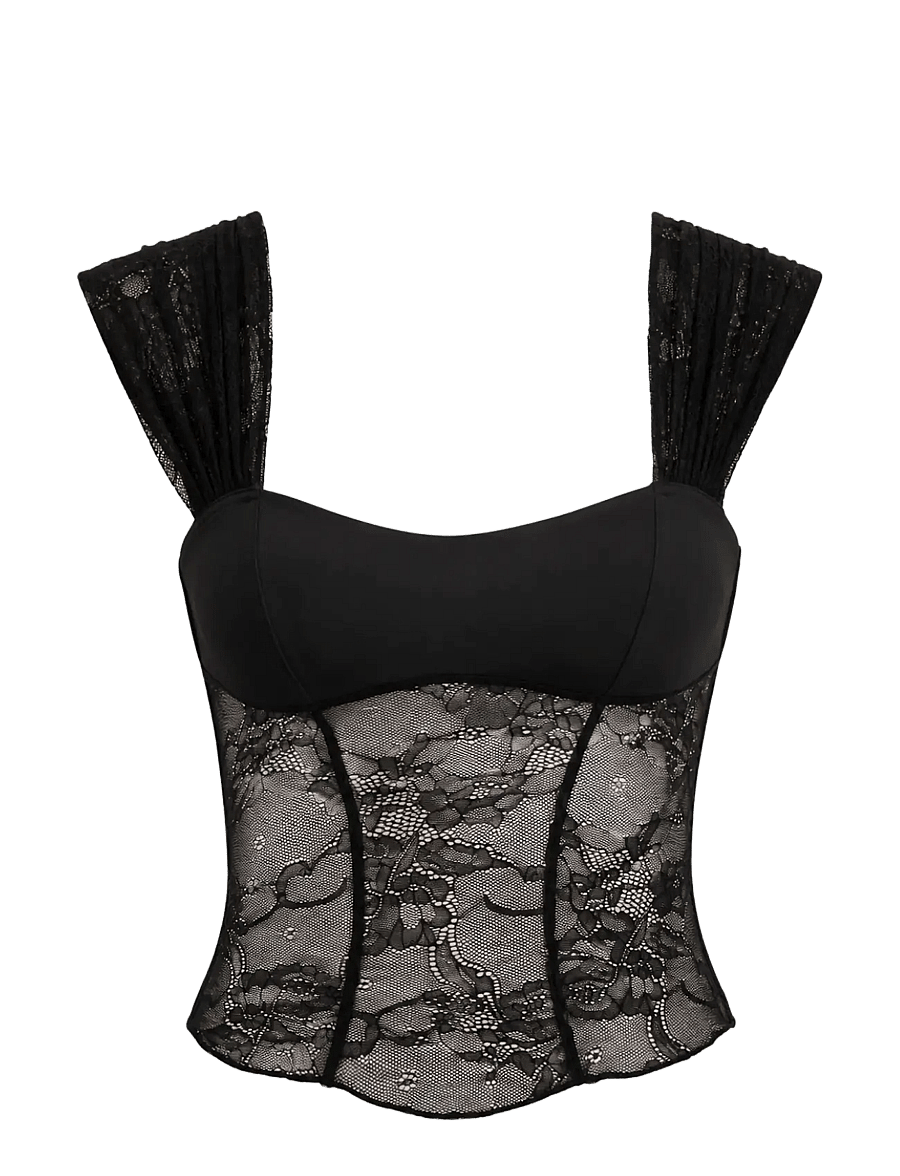 OW Collection - VILDA Lace Top - black - 1