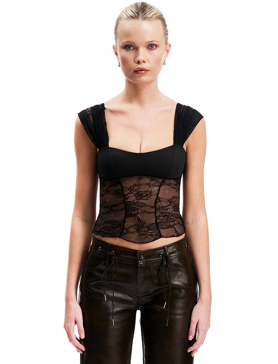 OW Collection - VILDA Lace Top - black - 0