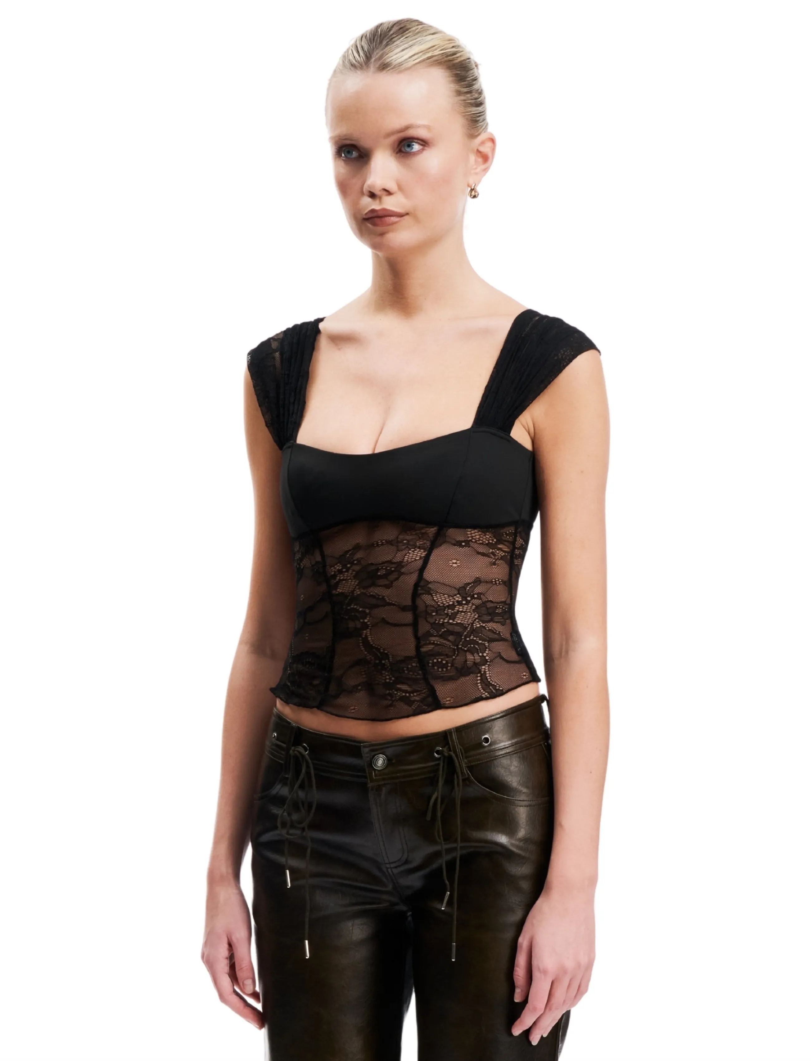 OW Collection - VILDA Lace Top - black - 3