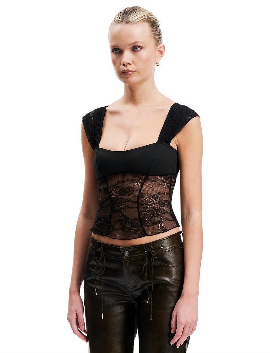OW Collection - VILDA Lace Top - black - 3
