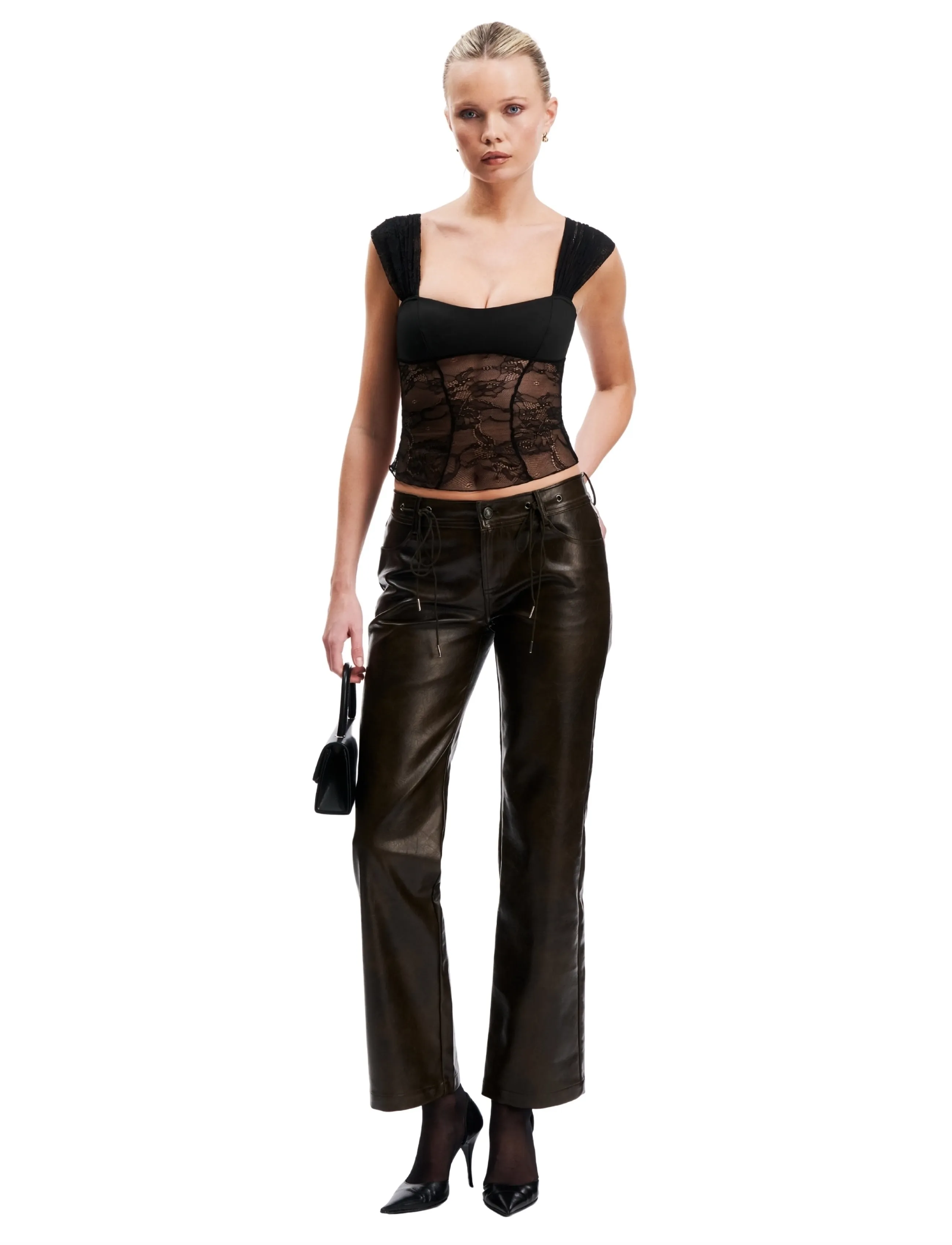 OW Collection - VILDA Lace Top - black - 5