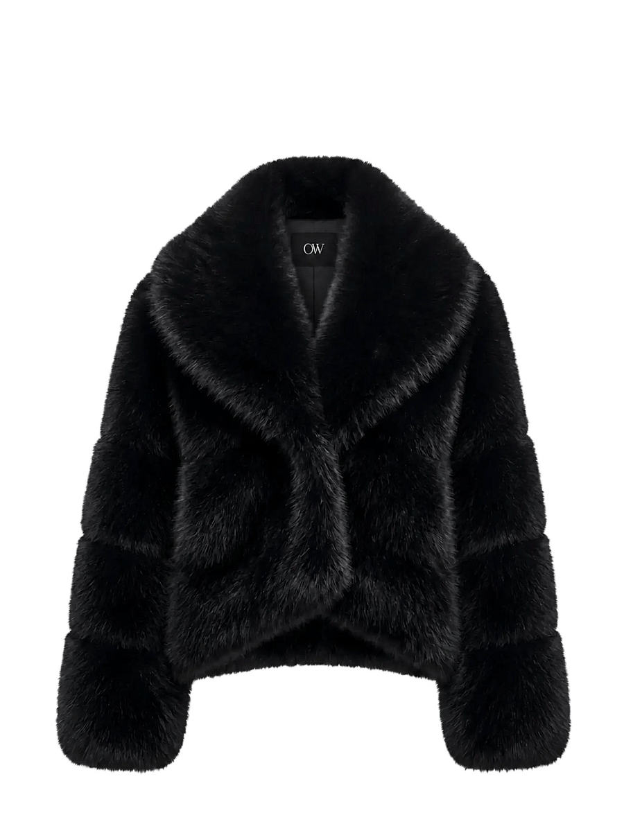 OW Collection - MILAN Faux Fur Jacket - imitatiebont jassen - black - 1
