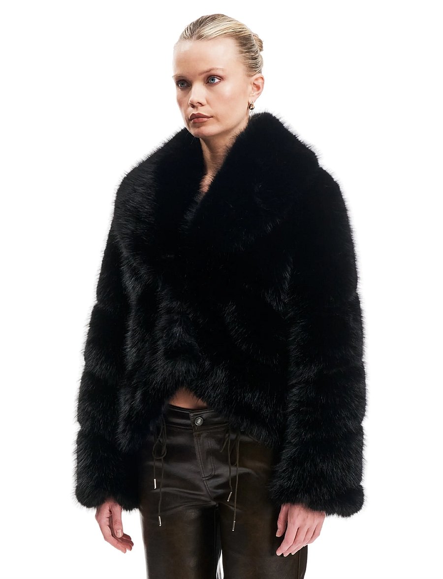 OW Collection - MILAN Faux Fur Jacket - imitatiebont jassen - black - 3