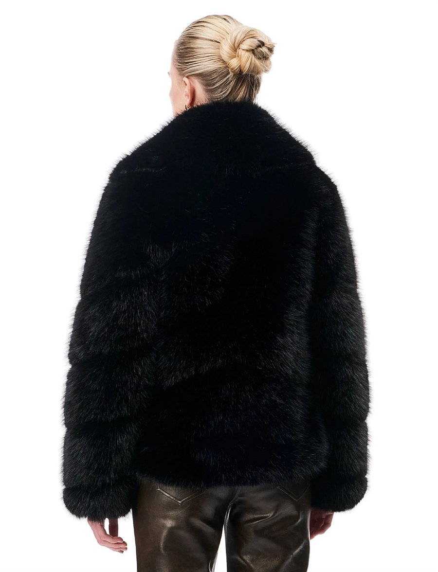 OW Collection - MILAN Faux Fur Jacket - imitatiebont jassen - black - 4