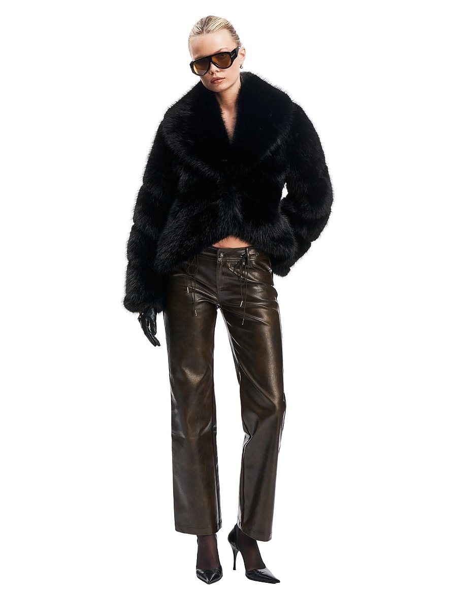 OW Collection - MILAN Faux Fur Jacket - imitatiebont jassen - black - 5