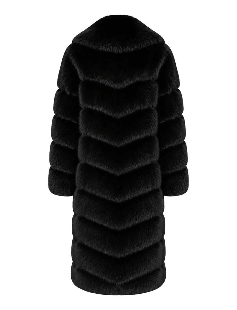 OW Collection - COPENHAGEN Faux Fur Coat - fuskpäls - black - 2
