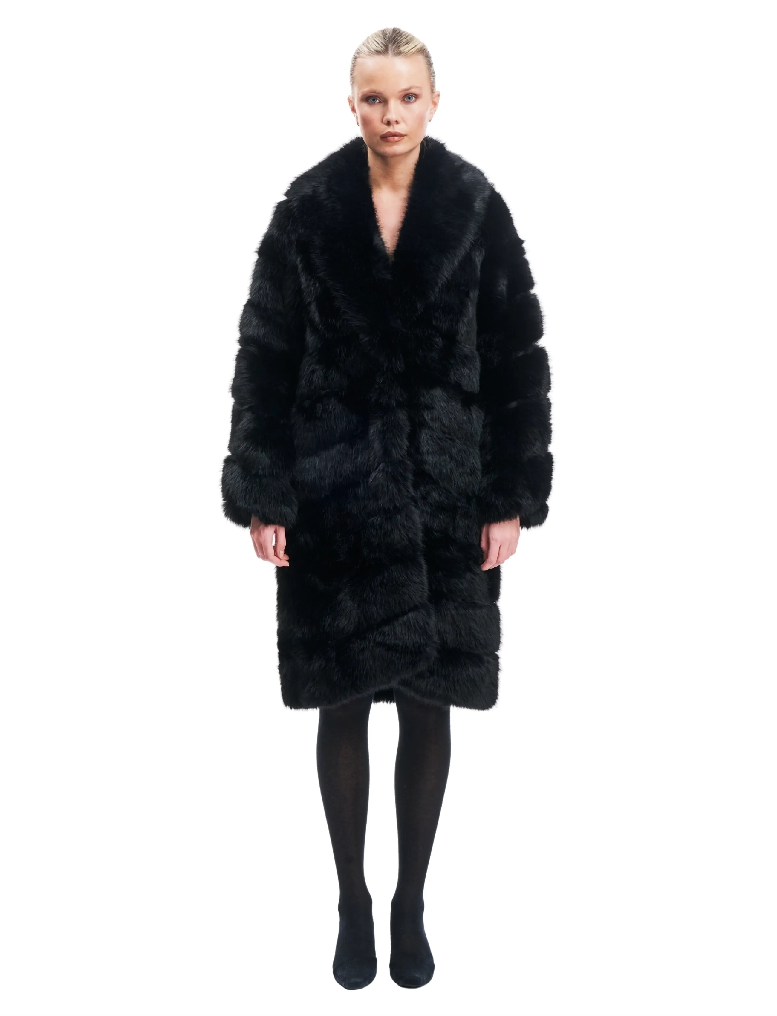 OW Collection COPENHAGEN Faux Fur Coat - Jackor & Kappor - BLACK / black