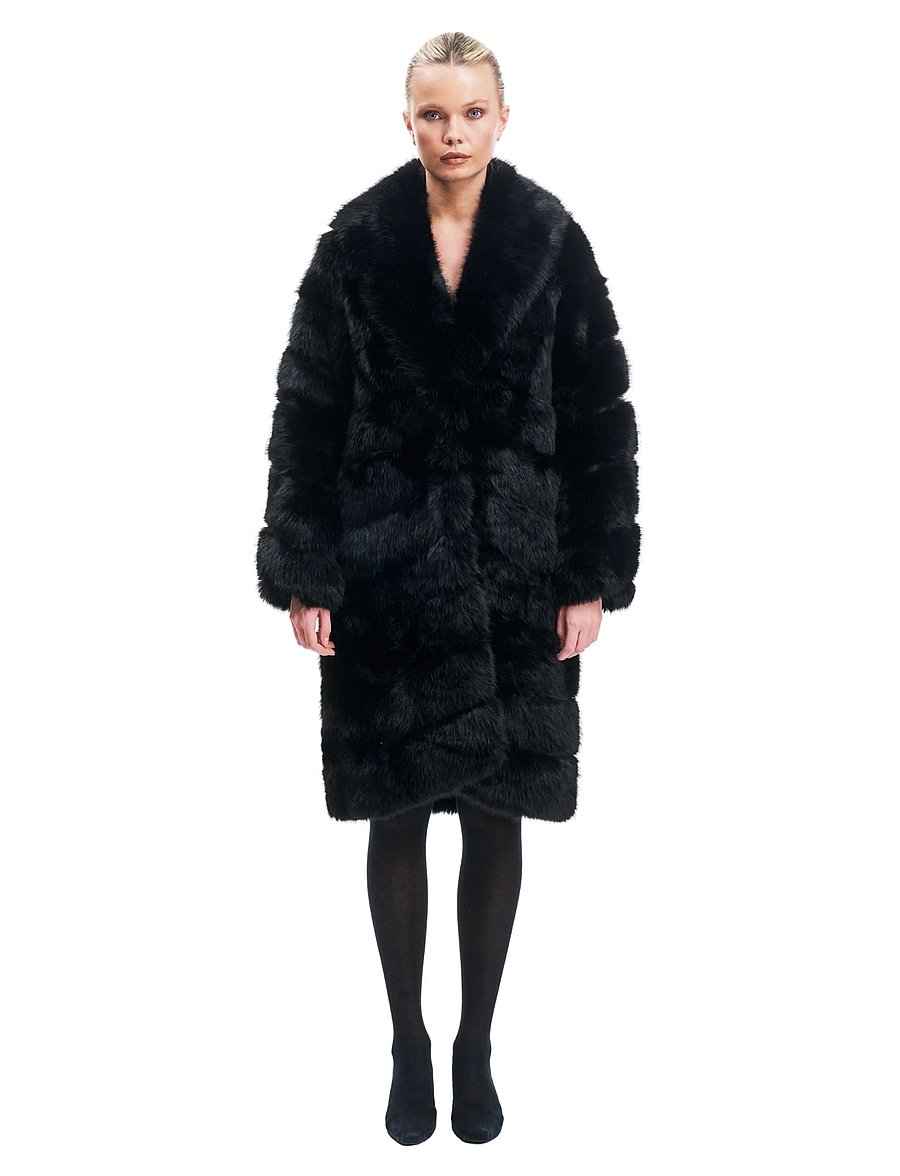 OW Collection - COPENHAGEN Faux Fur Coat - fuskpäls - black - 0