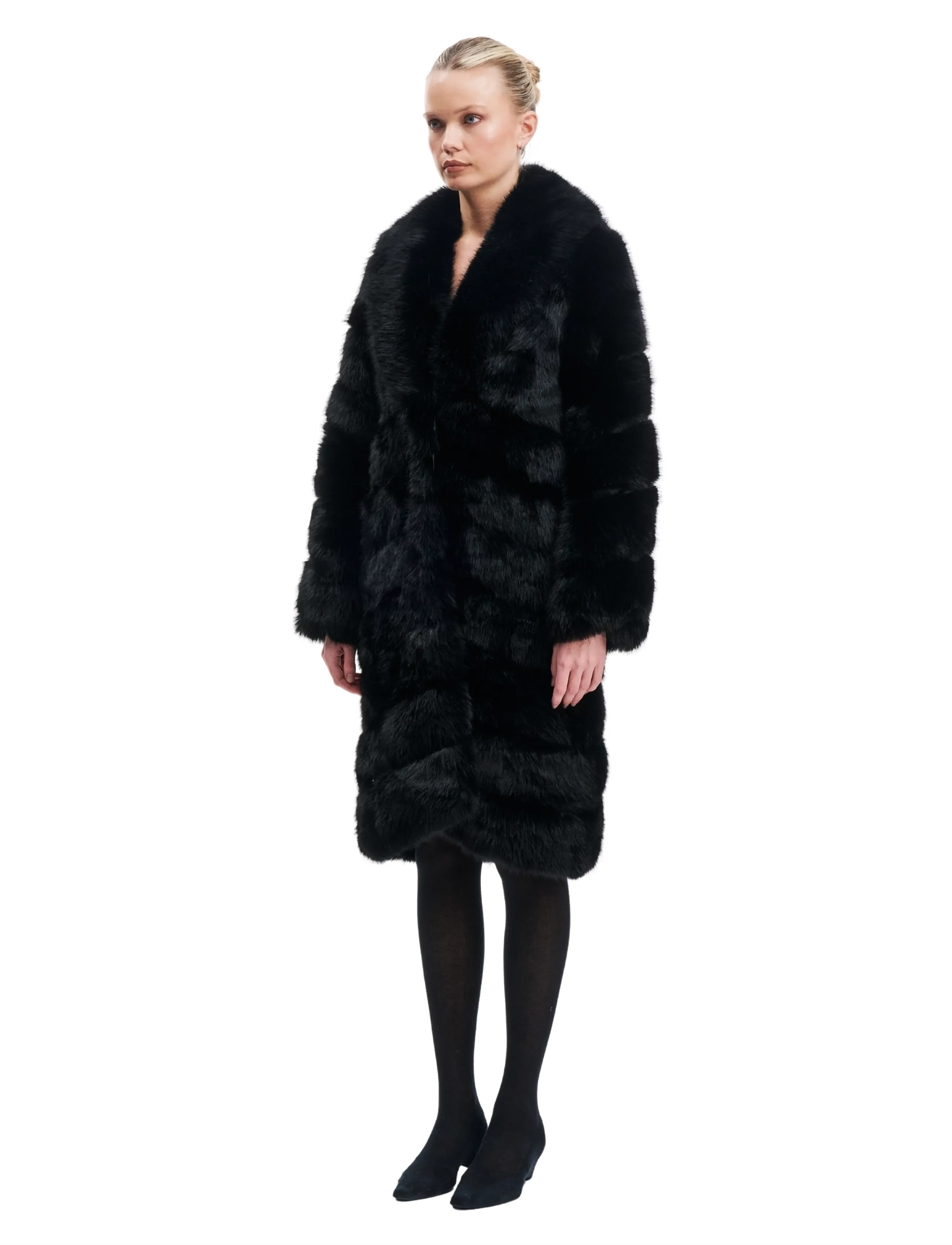 OW Collection - COPENHAGEN Faux Fur Coat - fuskpäls - black - 3