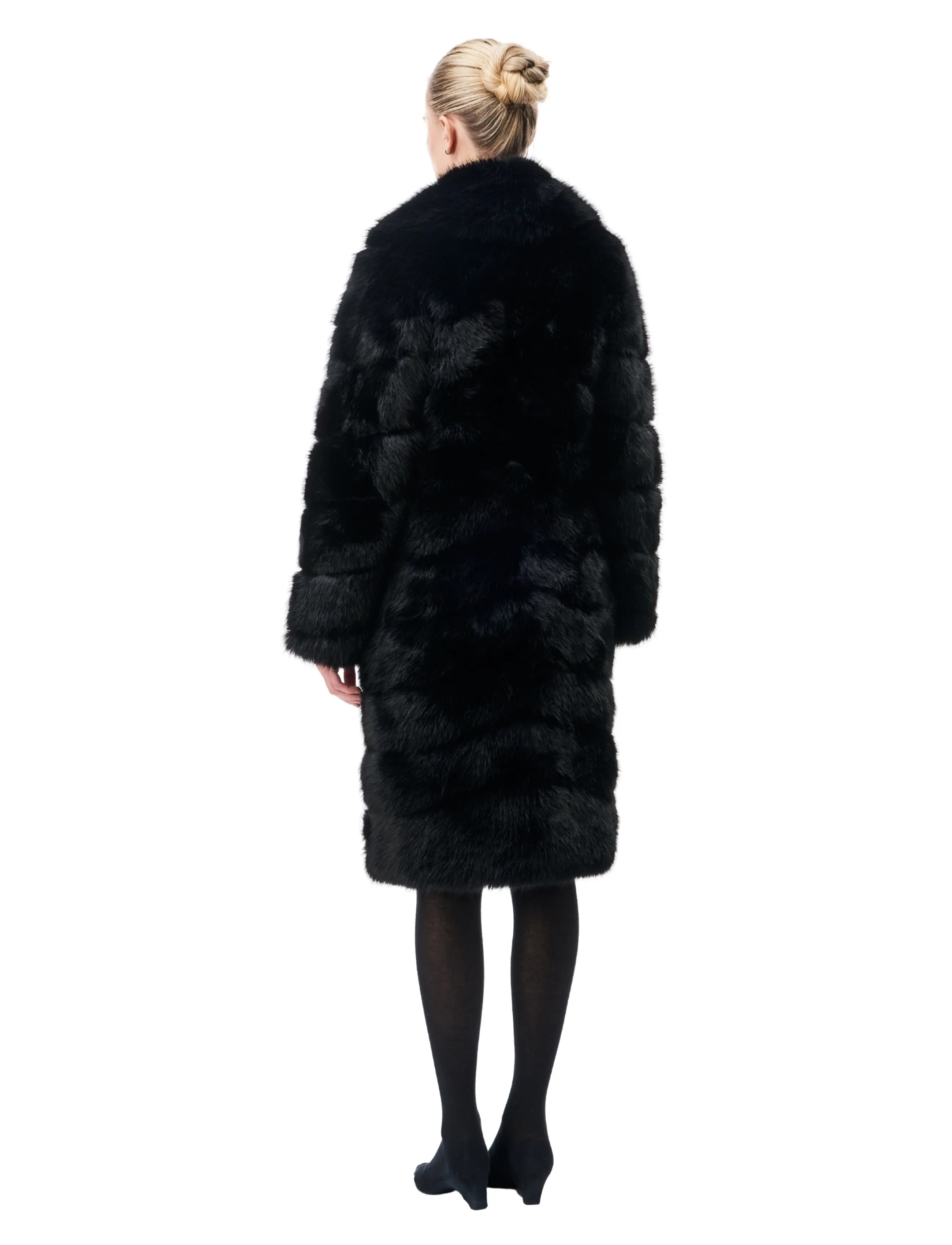 OW Collection - COPENHAGEN Faux Fur Coat - fuskpäls - black - 4