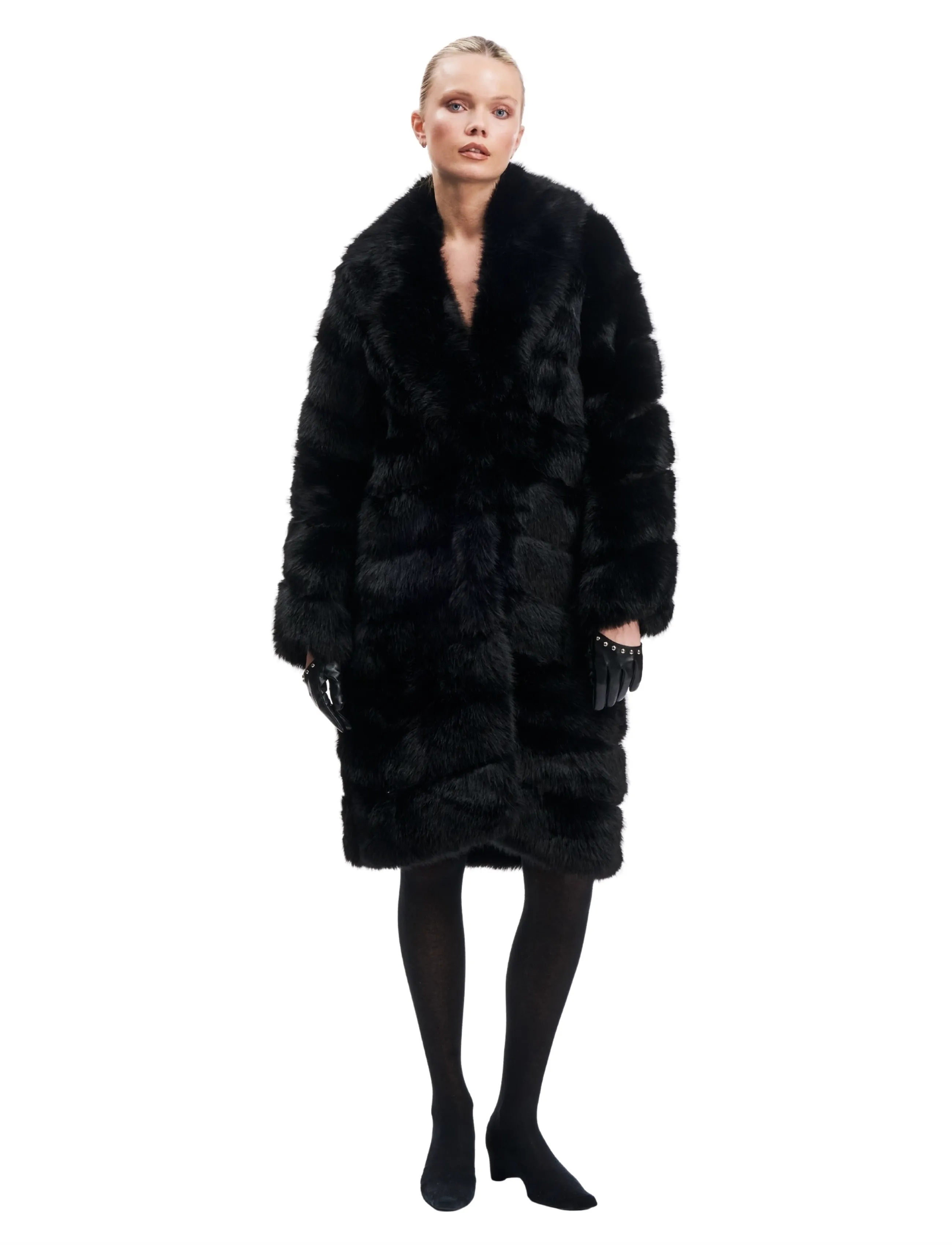 OW Collection - COPENHAGEN Faux Fur Coat - fuskpäls - black - 5