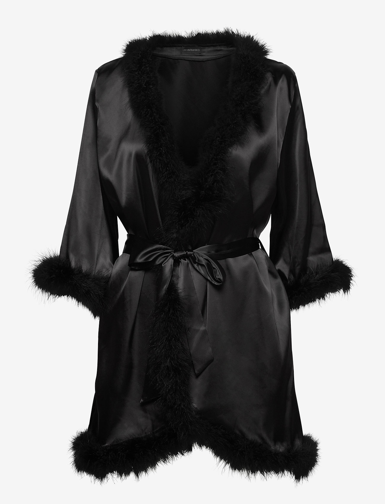 CANDICE Feather Kimono - BLACK CAVIAR